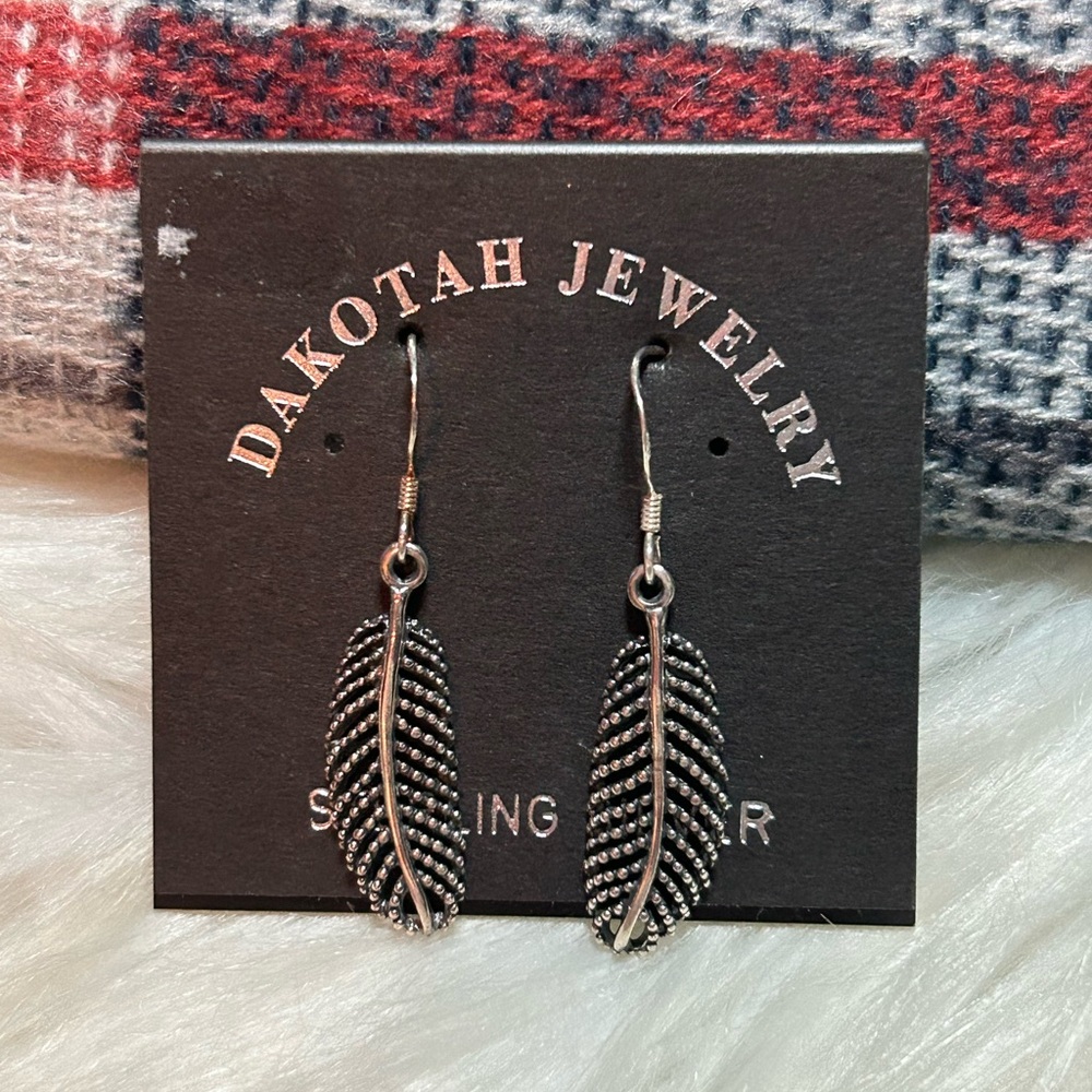 Sterling Silver Feather Earrings